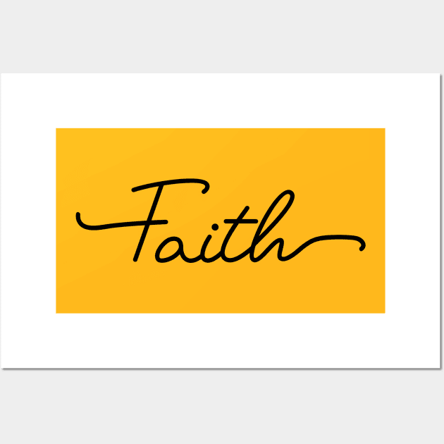 Faith minimalist christian shirt Wall Art by worshiptee